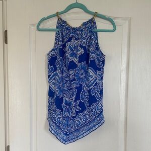 Lilly Pulitzer Blue Floral Blouse